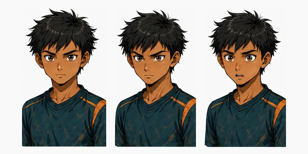 Goro, three expressions.